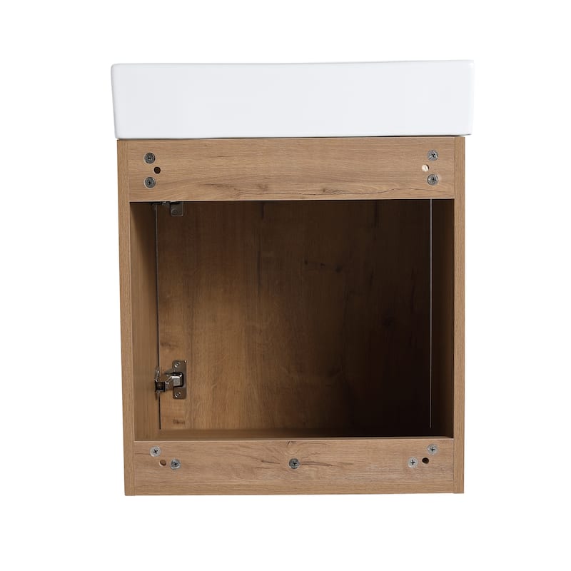 Bathroom Vanity With Sink In 16/18 Inch, Floating Bathroom Vanity With Soft Close Door