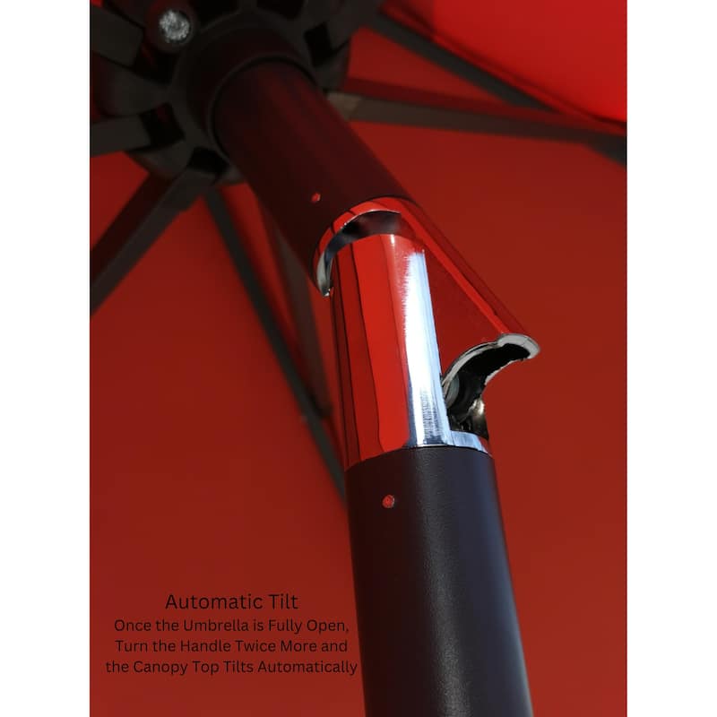 9 ft. Aluminum Market Automatic Tilt Patio Umbrella with Windvent in Tuscan