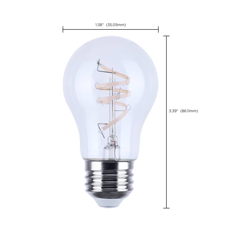 4 Watt A15 LED Reminiscent Flex Gray Coil Filament E26 3000K 120V - Clear