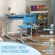 preview thumbnail 12 of 25, Qaba Kids Desk and Chairs Set, Height Adjustable Children School Study Desk with Tilt Desktop, Storage Drawer