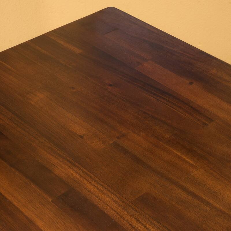 Roomfitters Contemporary Mahogany Wood Dining Table with Bold Lines and Rich Color, Natural Finish
