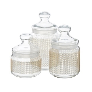Glass Storage Jar with Copper Rose Gold Lid 0.5L or 1L Clear Transparent Glass 