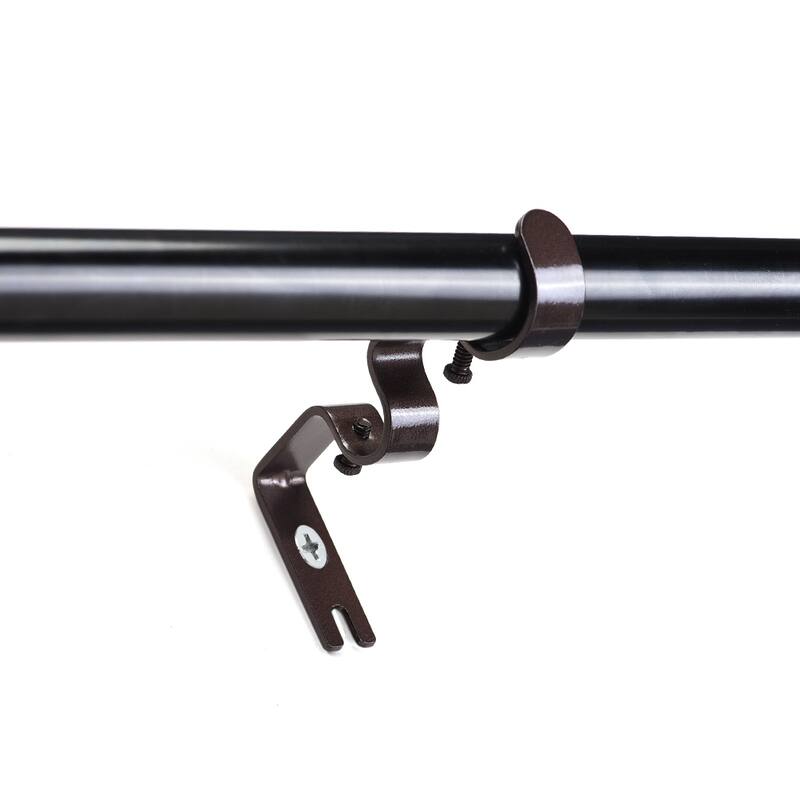 Curtain Rod Bracket Double for 18mm 27mm Drapery Rod, 122 x 51 x 16mm Brown