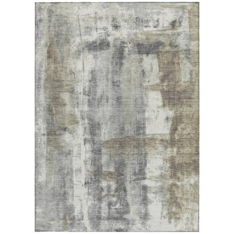 HomeRoots Abstract Transitional Rectangle Outdoor Rug
