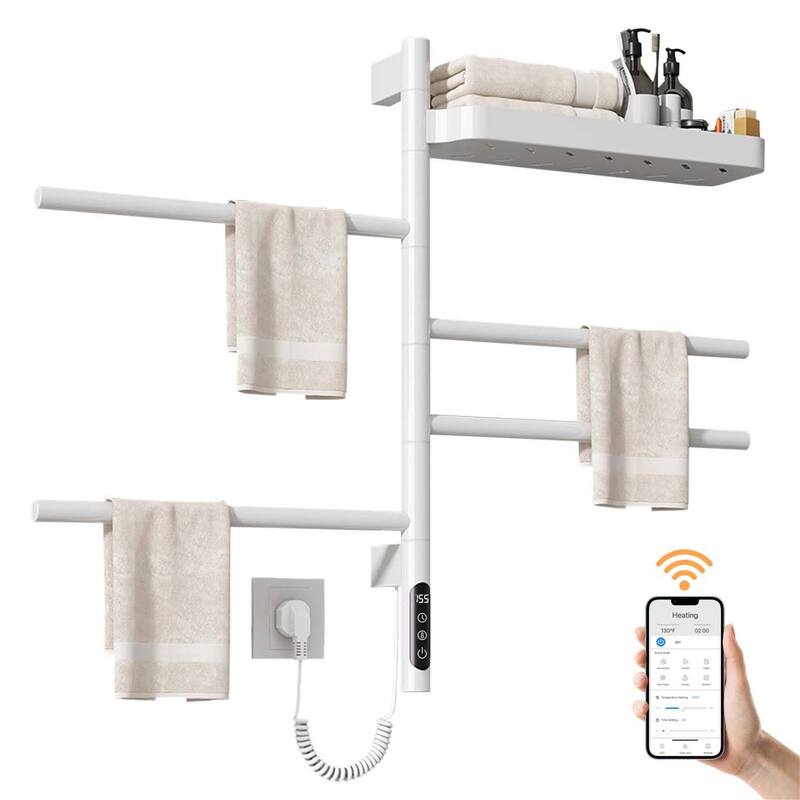Smart Rotating Heated Towel Rack for Bathroom,Towel Warmer