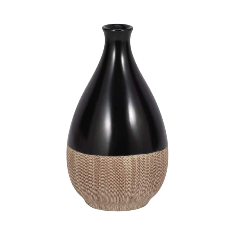 Sagebrook Home Elegant Decorative Vase - Two tone Brown - 4" x 4" x 7"