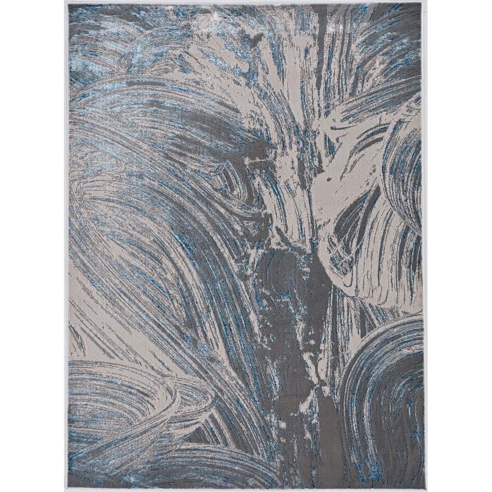 Silver Orchid Monel Ocean Blues Contemporary Rug
