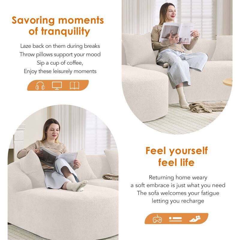 GDFStudio - Soft Upholstered Modular L-Shape Sectional Sofa with Chaise