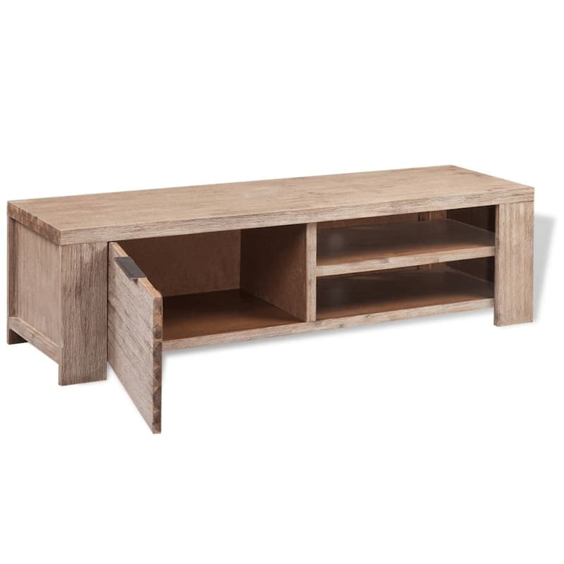 vidaXL TV Stand Solid Brushed Acacia Wood 55.1"x15"x15.7"