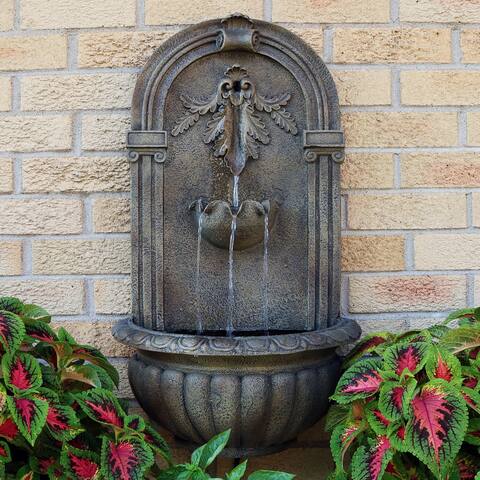 Sunnydaze Florence Electric Outdoor Wall Water Fountain - Florentine Stone