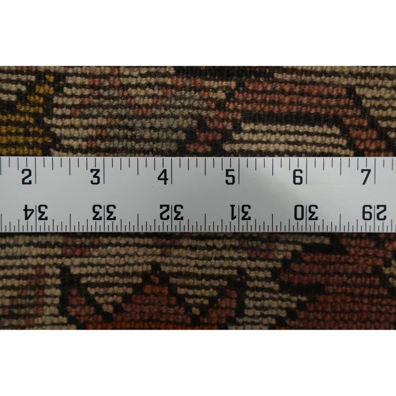 Hand Knotted Oriental 100% Wool Carpet Traditional Geometric Black Area Rug - 6' 0'' X 3' 7''
