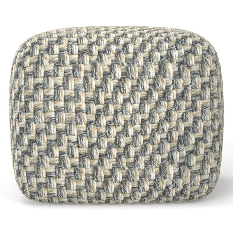 WYNDENHALL Ember 18 inch Wide Boho Pouf in Multicolor PET Polyester & Assembled