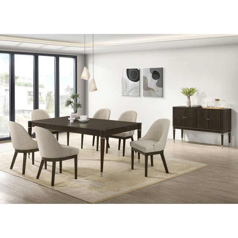 Reseda 8-piece Dining Set With Sideboard Ash Brown - Ash Brown / Beige