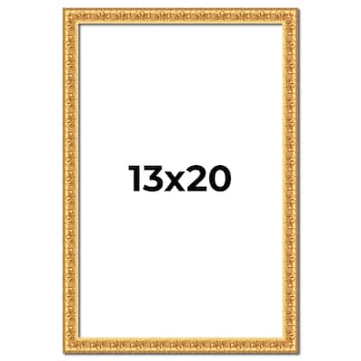 13x20 Frame Gold Real Wood Picture Frame Width 1 inches | Interior