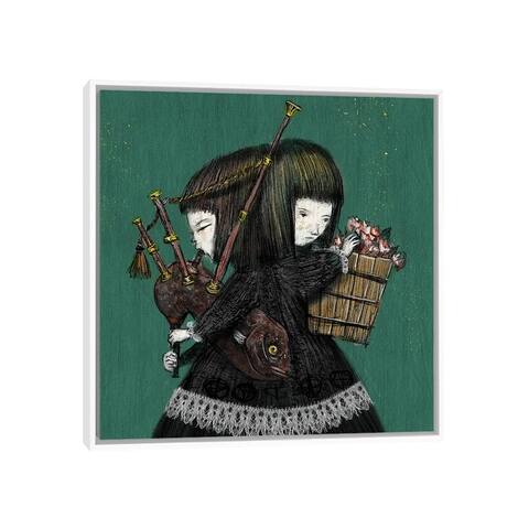 iCanvas "Viridian IV Bagpipes" by Hiroyuki Kurava Framed Bla