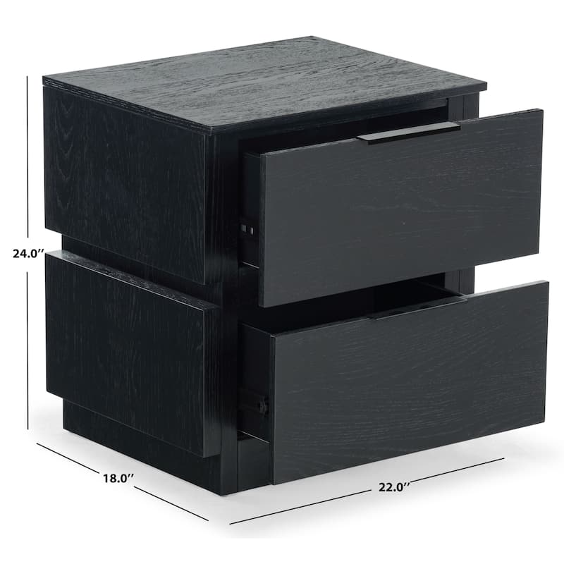 SAFAVIEH Couture Titus 2 Drawer Stacked Nightstand