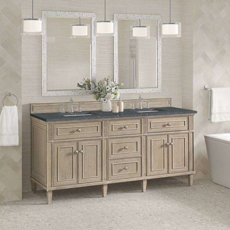 James Martin Vanities 424-V72-3PBL Lorelai 72" Double Basin Wood