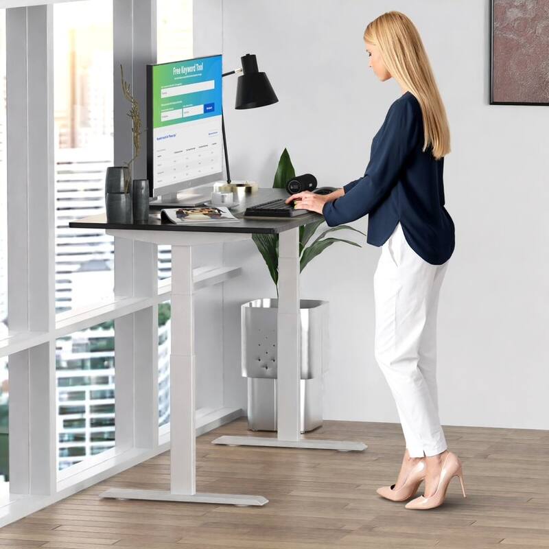 Rise Up Electric Standing Desk Dual Motor 60x30 solid bamboo desktop