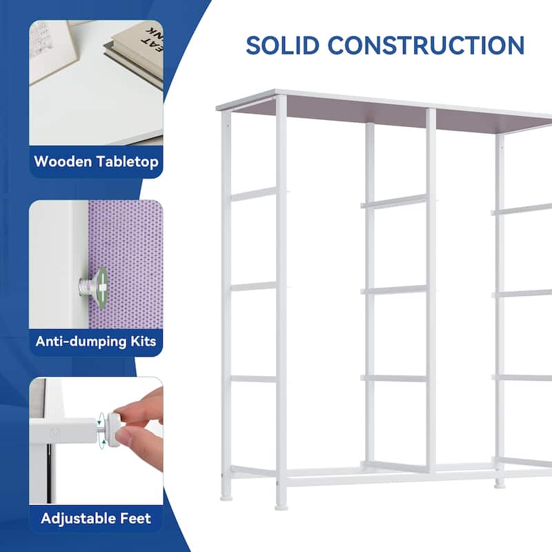 Modern Wide Dresser Storage Tower with 8 Drawers