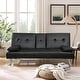preview thumbnail 59 of 73, Modern Convertible Sleeper Sofa, Faux Leather Foldable Recliner Couch with 2 Cup Holders, Upholstered Futon Sofa Bed