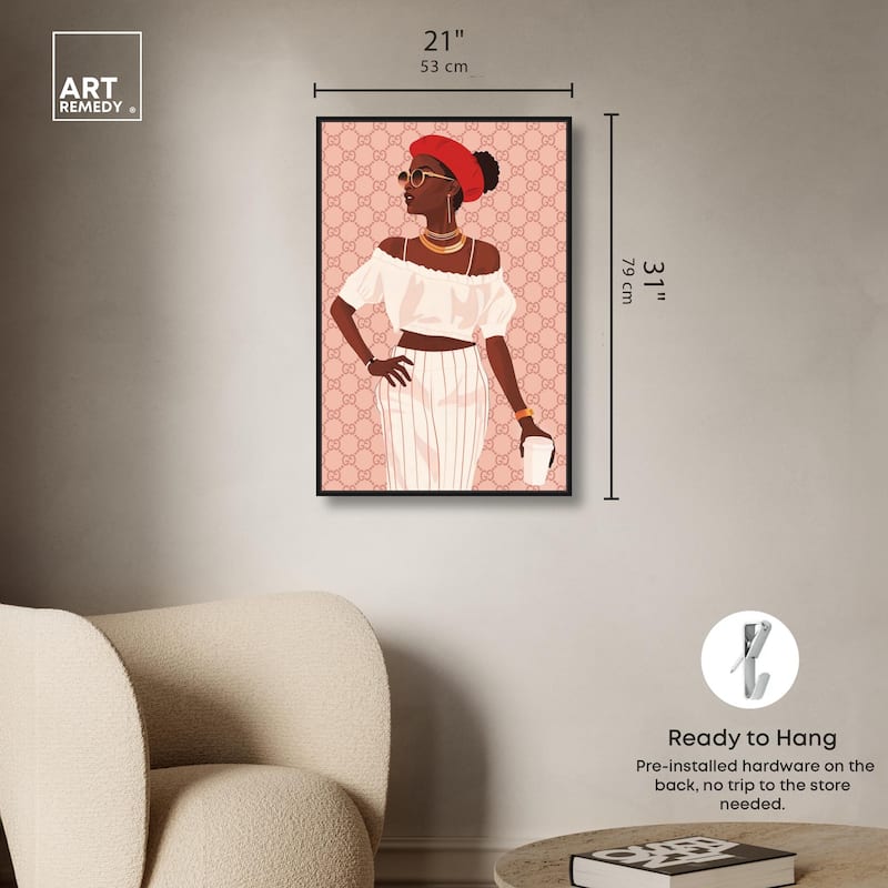 Her Stylish Coffee Look Canvas by Art Remedy