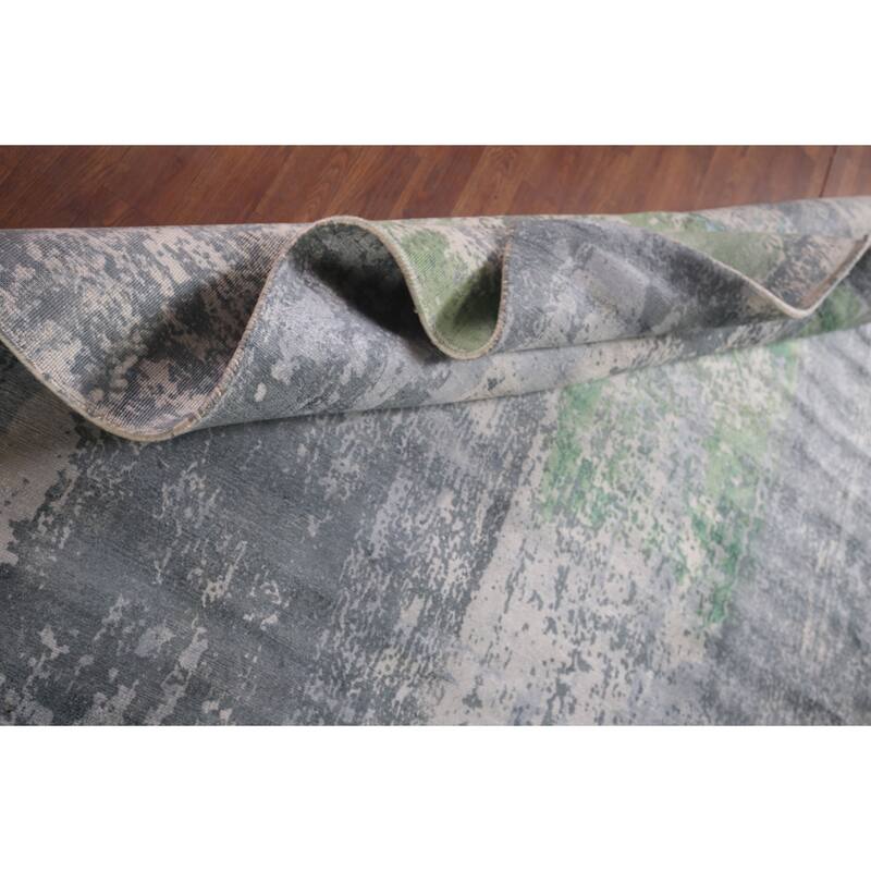 Abstract Oriental Area Rug Hand-Knotted Wool Carpet - 5'11"x 8'8"