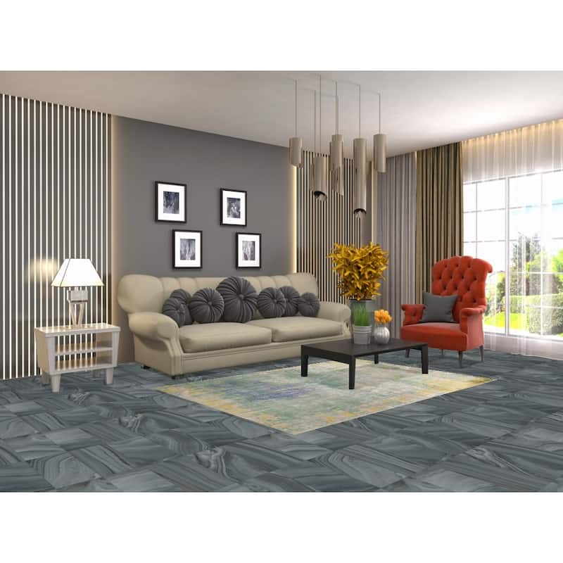 Contemporary Abstract Indian Accent Rug Handmade Wool Carpet - 4'5" X 6'5"