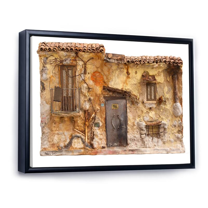 Designart "Sketch Of Old Europe Street III" Children's Art Framed Canvas Wall Art Print