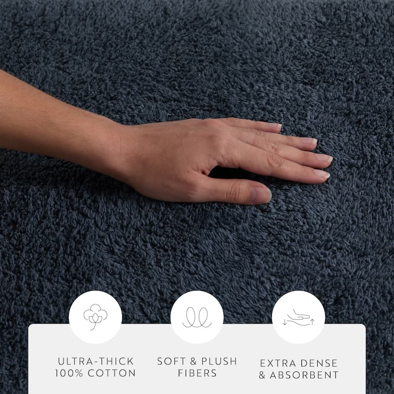 Becky Cameron 100% Cotton Reversible Solid Bath Mat