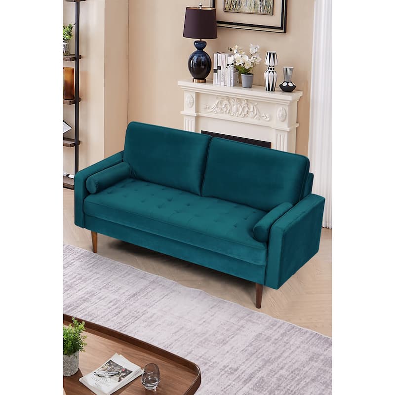 US Pride Furnitirue 70''W Tapered-Leg Velvet Sofa