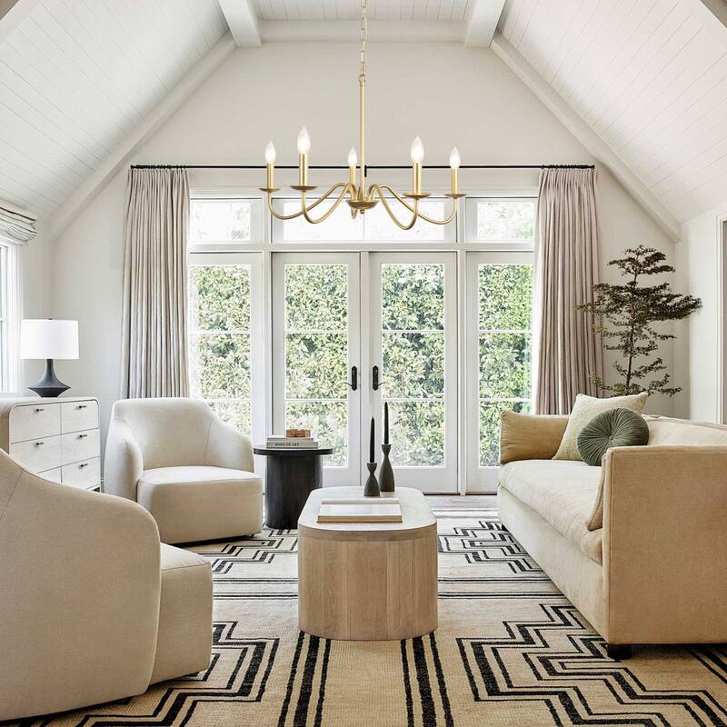 5-Light Rustic Farmhouse Candle Chandelier for Bedroom, Kitchen, Living Room and Foyer