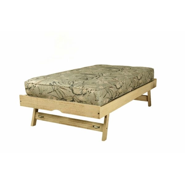 Somette Marisa Pop Up Trundle Bed in Weathered White with Mattress ...