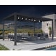 preview thumbnail 38 of 74, PURPLE LEAF Outdoor Louvered Pergola with Adjustable Metal Roof for Patio Pergola 10' x 14' - Grey(String Light )