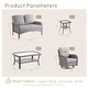 preview thumbnail 19 of 38, HOOOWOOO 5-piece Grey Wicker Chat Set Patio Conversation Set with Swivel Chairs