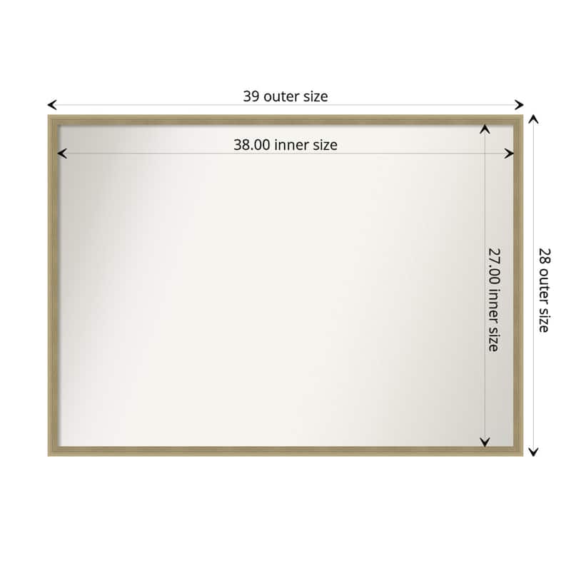 Non-Beveled Lucie Champagne Framed Decorative Wall Mirror - 39 x 28 in - Lucie Champagne