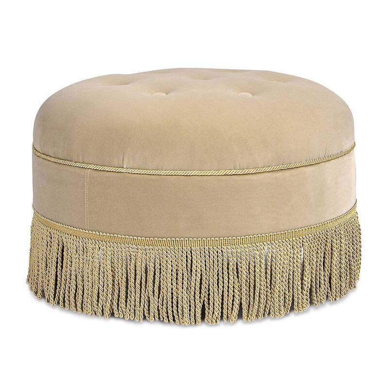 Yolanda 24" Upholstered Round Accent Ottoman