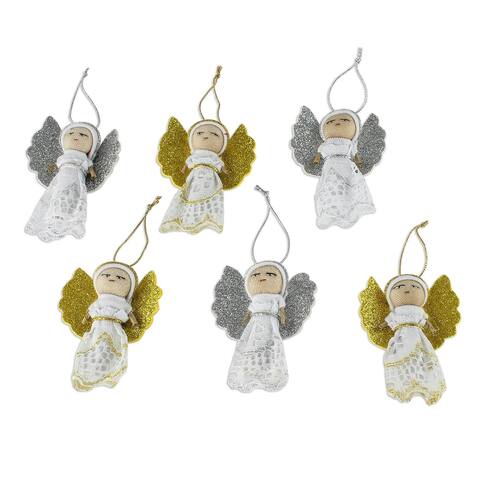 Novica Handmade Lacy Angels Hand Crafted Ornaments (Set Of 6)