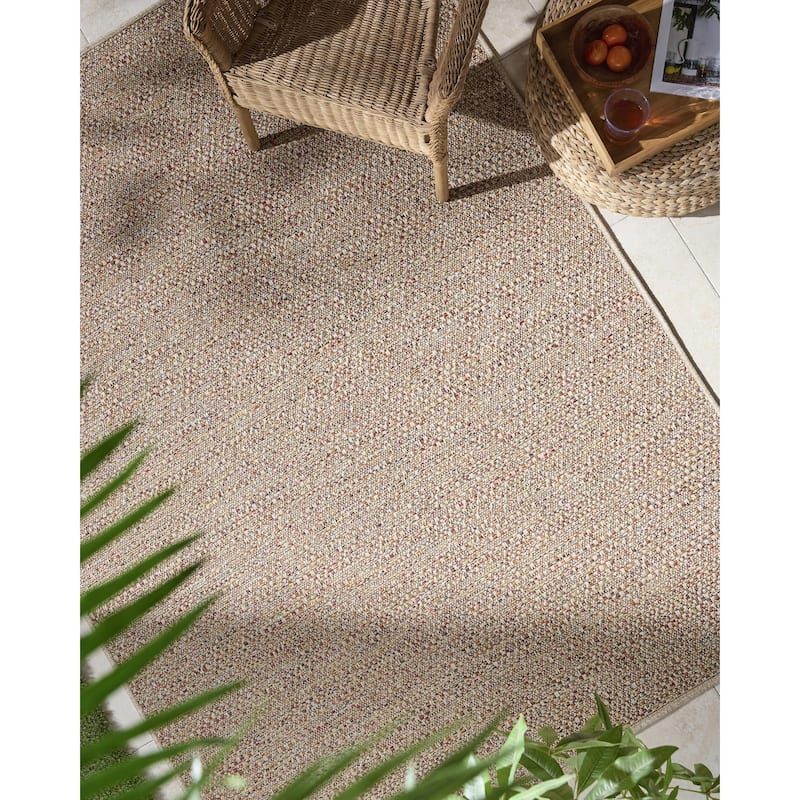 Livabliss Crete Cottage Indoor/Outdoor Area Rug - Beige/Multi - 5' x 7'