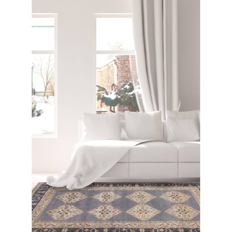 ECARPETGALLERY Hand-knotted Finest Agra Jaipur Dark Grey Wool Rug - 5'8 x 8'3