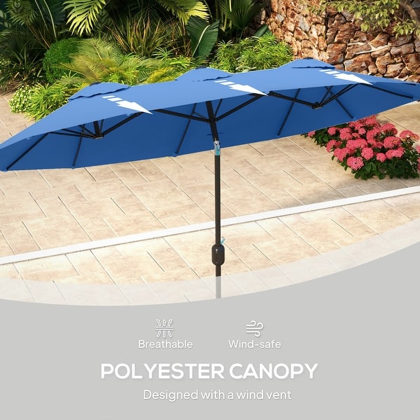 9 double vented patio umbrella with tilt 9.5' Double-sided Patio Umbrella with 3 Air Vents, Tilt and Crank, Outdoor  Umbrella, Navy Blue - Bed Bath & Beyond