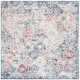 SAFAVIEH Madison Avery Boho Chic Distressed Area Rug - 3' x 3' Square - Navy/Teal