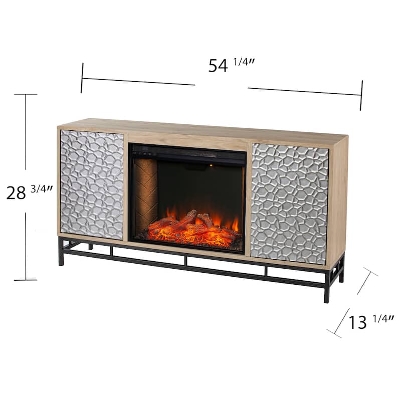 SEI Furniture Ausborne Electric Fireplace w/ Media Storage - Natural