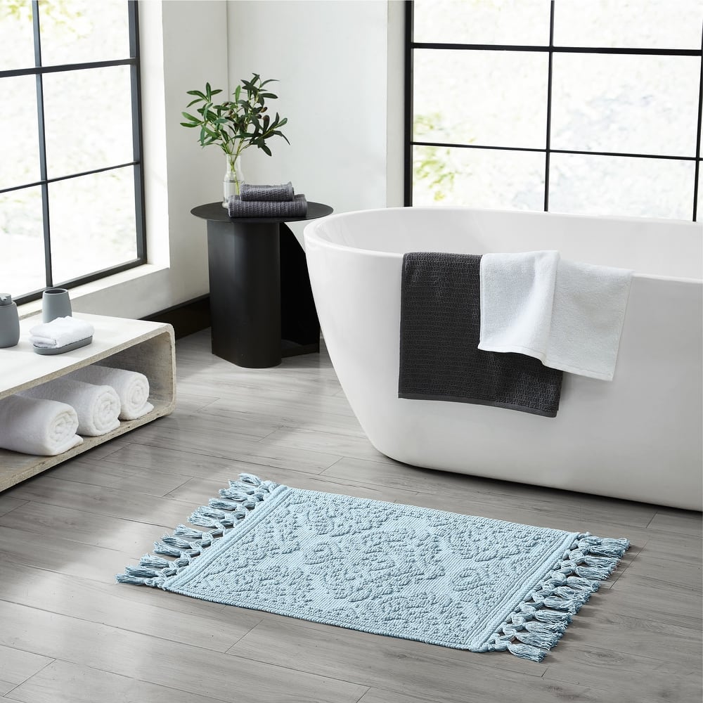 Jean Pierre Ricardo Cotton Fringe Bath Rug