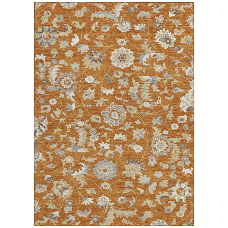 HomeRoots Floral Transitional Rectangle Outdoor Rug