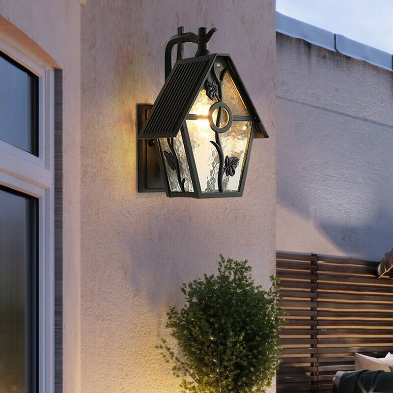 Waterproof Outdoor Wall Sconces Frosted Glass Flower Wall Lamp