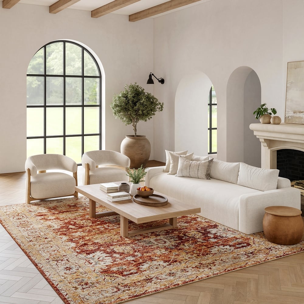 Nourison Petra Traditional Persian Medallion Border Area Rug