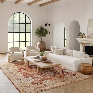 Nourison Petra Traditional Persian Medallion Border Area Rug