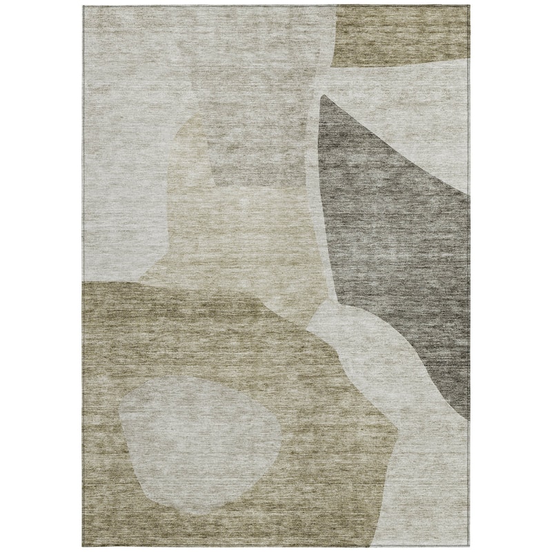 HomeRoots Abstract Transitional Rectangle Outdoor Rug