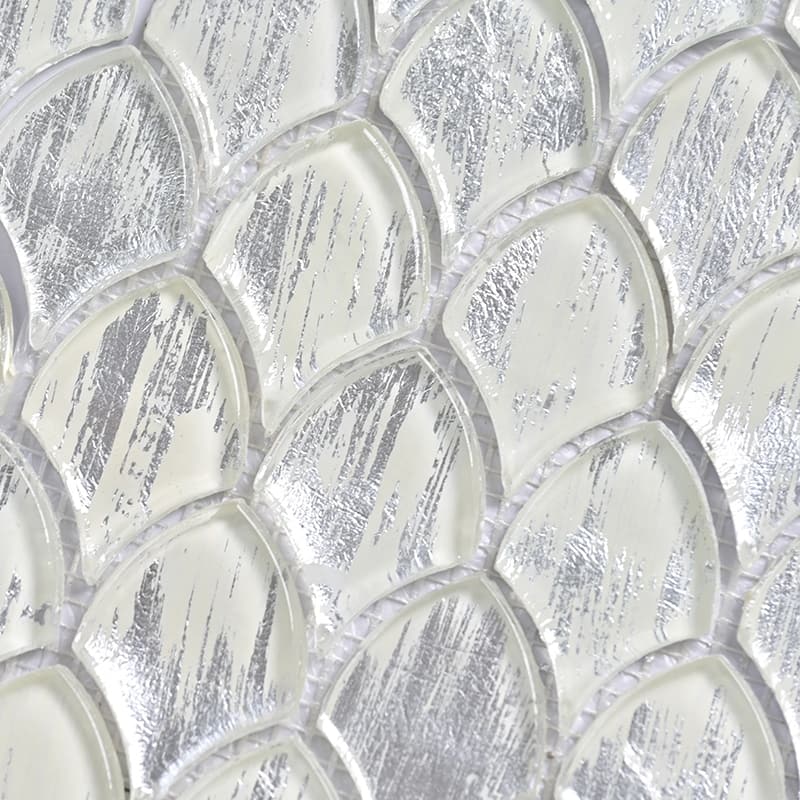 Apollo tile 11" x 11" Majeste Glossy Silver Glass Tile (8.48 sq ft/case) - 10 Pack