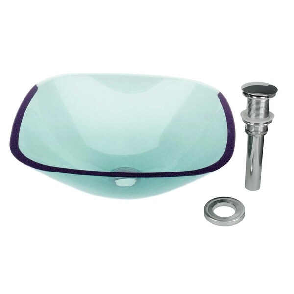 Renovators Supply Green Tempered Glass Vessel Sink Bowl With Drain